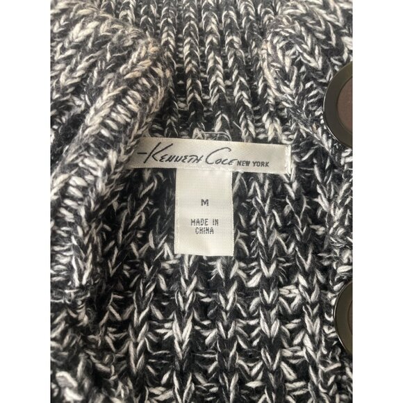 Kenneth Cole New York Womens Knit Button-Front Sweater Top - Medium Size - Black - Picture 3 of 8